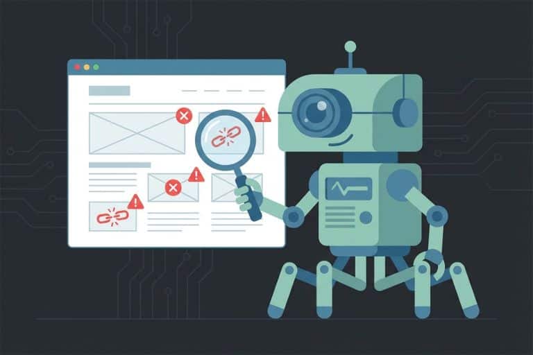 Illustration of a web crawler encountering errors while scanning a website